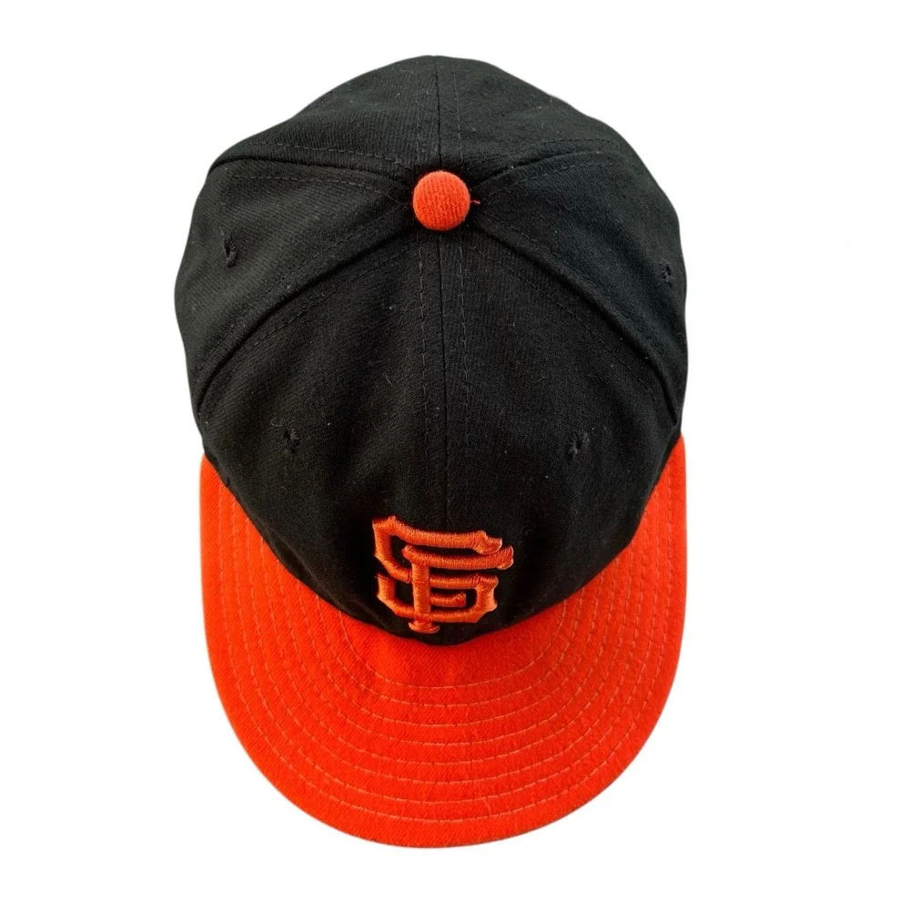 New Era 59FIFTY San Francisco Giants On-Field Fitted Hat Black Orange 6 7/8